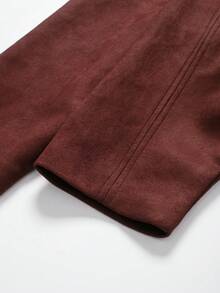 Chaqueta de vuelo de unicolor con textura de terciopelo - Burdeos - Ver 5