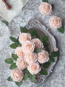 25 pièces/1 paquet Roses artificielles roses réalistes de haute qualité avec tiges, emballage en sac OPP (sans boîte-cadeau incluse) - Parfait pour les cadeaux de la Saint-Valentin, les décorations de la Saint-Valentin, les bouquets de mariage DIY, les centres de table pour la fête des mères, la décoration de la maison, la décoration de la chambre