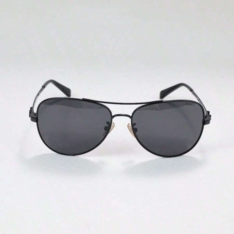 Coach 1 Pair Of Coach Decorative And Fashionable Fashion Glasses, Classic And Casual Black Pilot Fashion Glasses For Women, Suitable For Daily Outings, Travels, Self-Driving, Decoration, And Autumn Matching. A Great Gift