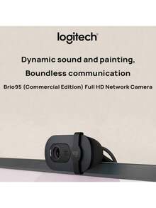 Logitech Brio 95 Live Class Webcam: 1080P HD Video Quality, Smooth Transmission, Physical Slide Cover For Privacy, Integrated Noise-Canceling Microphone