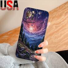 For IPhone 11/12/13/14/15/16 Pro Max Plus TPU Shockproof Lightweight Protection Night Sky Blue - Black - View 2