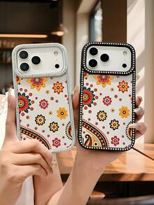 Boho-Blumen-Handyhülle,  Muster, ästhetische, lebendige Schutzhülle, stilvolles Modeaccessoire, kompatibel mit iPhone 17promax/17pro/17/iPhone Air/16promax/16pro/16plus/16/15promax/15pro/15plus/15/14promax/14pro/14plus/14/13promax/13pro/13/12promax/12pro/12/11promax/11 - Transparenz(clear) - Übersicht 2