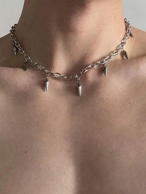 Punk Style Studded Decor Choker, Fashionable Necklace For Party, Daily Clothing Decor, All-Match & Exquisite Jewelry For Birthday Gift