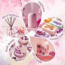 MORE BEAUTY  Kit de aromaterapia floral natural y saludable de 12 botellas, difusor y vela para crear aromas de aceites esenciales para aromaterapia, kit de regalo de aceites de aromaterapia 6x10ml - jazmín, lavanda, rosa, gardenia, sakura, madreselva.