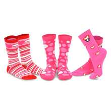 Women's Valentine's Day Crew Socks - 3 Pair Pack - Love Heart Cotton Socks For Women - Comfortable Casual & Dress Socks - Gift Idea - 如圖718 - 查看 1