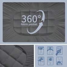 Extra Thick Mattress Topper Cooling Queen Mattress Protector Breathable & Soft Mattress Pad Fall Asleep Quickly Stretches Up 8-21" Deep Pocket Overfilled Down Alternative Filling - Light Grey - View 7