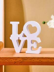 1 Stück 2,95 x 2,95 Zoll weißes Doppelschicht LOVE Buchstabenbrett Deko, Innenraum Tisch Warm Deko Buchstaben Schild, Valentinstag Hochzeitstag Liebes Ornament Geschenke Geburtstag Abschluss