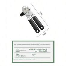 1PC, Ultimate Multifunctional Opener, Professional Grade Stainless Steel Can & Bottle Opener, Easy-Clean Design, Life Tools & Kitchenware Must-Haves For Efficient Meal Prep - Black-1PC - View 2