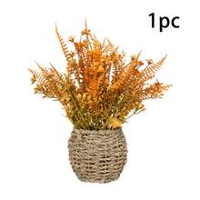 1pc Artificial Fall Foliage Floral Basket, DIY Decor Suitable For Halloween, Thanksgiving Decoration. Can Be Placed On Kitchen, Dining Table To Create A Harvest Atmosphere, Maintenance-Free, Long-Lasting Natural Elegance. Infuses Space With Rich Autumn Ambiance, Also Suitable For Garden Decoration, A Practical And Versatile Item For Holiday And Everyday Use.