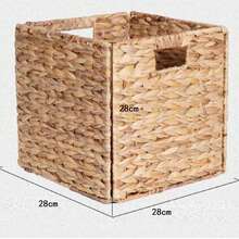 1pc Water Hyacinth Storage Baskets, Cubic Organizing Baskets & Large Clutter Storage Baskets – Woven Cubic Baskets For Living Room, Bedroom, Home Storage, Kitchen, Dormitory & Office. They Can Be Used For Storage, Cosmetic Storage Boxes, Storage Boxes, Baskets, Organizing Storage, Room Storage, Trash Cans, Gift Baskets, Gift Boxes, Wall Cabinets, Decorative Home Decor And Kitchen Accessories.