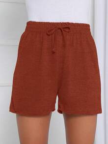 Women's Shorts, Sweatpants, Elastic Waistband, Cotton Sides!!! - Màu Cam cháy - Xem 2