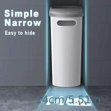 10L Narrow Trash Can With Pressure Lid And Odor Seal For Bedroom/Bathroom/Office - trắng - Xem 7