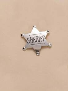 1枚复古新奇美式游戏盾形徽章（男士款） - 銀色 - 查看 5