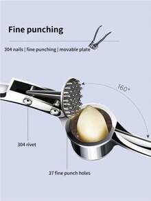 1pc Stainless Steel Garlic Press, Manual Garlic Crusher, Multifunctional Kitchen Tool, Ideal For Mincing, Crushing And Chopping Garlic Cloves, Garlic Masher,Garlic Mincer Chopper,Outdoor,Portable And Compact Outdoor Camping Tool,Barbecue Small Tools,A Labor-Saving Tool Suitable For Girls And Women,Barbecue Small Toolsrandom Style And Color