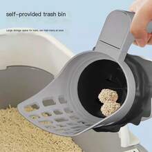 Cat Litter Scoop Cat Poop Picker Comes With Garbage Bag Set Detachable Cleaning Pet Supplies - Grey - View 3