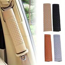 1 Pc Auto Shoulder Guard PU Leather Seat Belt Guard Gm Fashion Car Seat Belt Artificial PU Leather Car Seat Strap Pad Pad Cover Car Seat Belt Protector - A - View 2