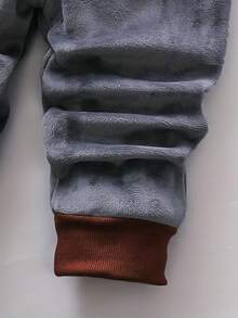 3pcs Kids Winter Warm Cartoon Embroidered Hooded Zipper 3 Pieces Set - Dark Grey - View 5