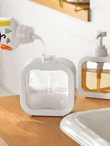 1 Peça Frasco Transparente Recarregável para Gel de Banho, Líquido de Lavar Louça, Shampoo, Loção, Etc.