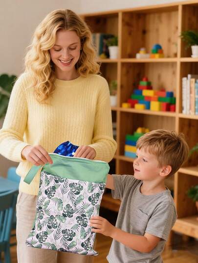 1pc Waterproof Baby Diaper Bag, Portable Diaper Storage Organizer For Diapers & WipesTravel,Beach,Pool,Daycare,Soiled Items,Yoga Gym Bag,Wet Bag For Swimsuit