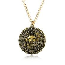 European And American Movie Jewelry Pirates Of The Caribbean Necklace  Gold Coin Chain Men's Skull Necklace Pendant - Nhiều màu - Xem 5