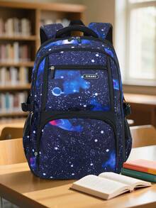 Set de rucsac cu imprimeu Star Element, capacitate mare, buzunare multiple, bretele reglabile, închidere cu fermoar, potrivit pentru școală, serviciu, călătorii, sport, unisex, excelent pentru întoarcerea la școală sau cadou de Crăciun