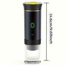 This Portable Espresso Machine Has A Self-Heating Function, Can Make Hot And Cold Beverages, Equipped With An LED Display, Suitable For Coffee Powder And Coffee Capsules, Built-In 2500*3mAh Rechargeable Lithium Battery, Very Suitable For Travel, Outdoor Activities And RV Use.