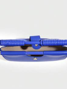 面条元素手提包，饺子形女士斜挎包，马鞍包 - 藍色 - 查看 9