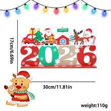 2 Peças Decoração de Mesa Criativa de Madeira Cartoon Natalina, Bonecos de Neve, Árvore, Decoração de Festa de Ano Novo