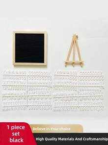 DIY 装饰留言板套装，可爱温馨的 INS 风格育儿室/儿童房装饰，最佳生日礼物，木质和毛毡字母拼写板，婴儿 100 天摄影道具，包括 8 英寸字母 + 人物留言板和支架