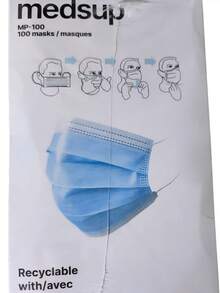 Cubrebocas Medsup Tricapa Termosellado 100 Piezas - Azul - Ver 2