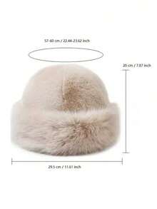 1顶女士加厚毛绒蒙古帽，秋冬季渔夫帽，带人造毛皮护耳，保暖防寒 - 彩色 - 查看 5