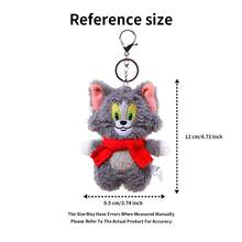 汤姆和杰瑞系列毛绒围巾钥匙扣 - 杰瑞老鼠和汤姆猫设计，带声音 BB 功能，可爱的毛绒饰物，适用于包背包 - 彩色 - 查看 8