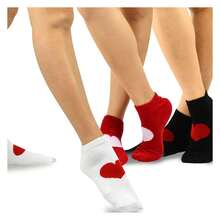 Valentine's Day Socks Women - TeeHee Cotton Low Cut Ankle Socks 3-Pair Pack - Cute Heart- Women's 9-11 6-9 US Shoe Size - 如圖708 - 查看 6
