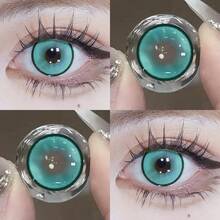 JeweLens 1副泡泡角色扮演青色美瞳 动漫万圣节美瞳 - 青碧色 - 查看 2