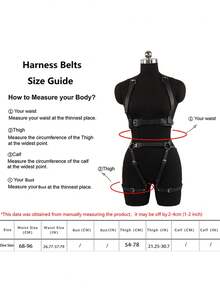 全身皮质束缚带，捆绑束缚带套装，女士皮质服装配饰，万圣节服装，女士皮质束缚带 - 黑色 - 查看 8