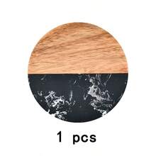 1pc/5pcs/10pcs/20pcs Customized Engraved Black Marble Texture Wooden Coasters, Personalized Coaster Gifts, Housewarming, Wedding, Anniversary Gifts - Black Marble - View 15