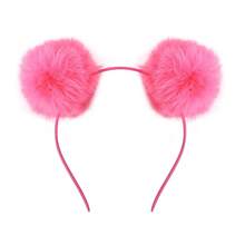 1/6pcs Colorful Fuzzy Ball Headband For Women, Sweet & Cute Hair Hoop For Party Decoration, Autumn/Winter, Hair Band,