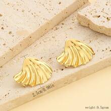 Pendientes personalizados creativos, serie de estilos de corazón, tornillo y cuadrado geométrico chapados en oro de acero inoxidable