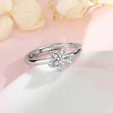 1pc Floral Shaped Open Ring Jewelry, Versatile Minimalist Luxury Design Jewelry, Gift Accessory