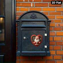 1pc Jolly Santa Claus Magnet With Wreath & Stars - 3.15" Acrylic Rubber Soft Magnetic Center Decor, 2D Fat Red & Gold Holiday Decoration For Fridge, Christmas Tree, Gifts - Warm Smiling Joyful Santa, 2D Flat Decor