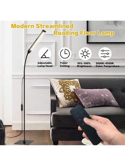 1pc LED Adjustable Bracket Vloer Lamp, Gooseneck Tafel Lamp Living Room, Portable Detachable USB Dimmable Reading Eye Ambient Study Bedroom view 4