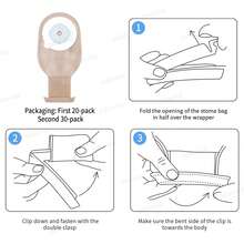 30* Bolsa Drenaje Ostomia 15-76mm Recortable Bolsa de Colostomia