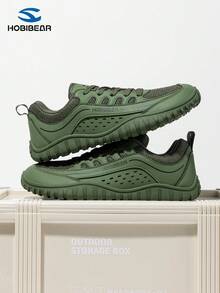 HOBIBEAR (小 1 码) 2025 新款男士低帮系带休闲时尚运动鞋，舒适透气宽头跑步鞋，适合所有季节