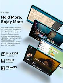 Teclast P30 Tablet Allwinner T606 8-Core 1.8GHz/ 4GBRAM/128GB ROM/10.1inch 1280*800iPS/WIFI/6000mAh/Type-C/5MP+2MP Camera/Android 14)Limited Time Offer Free Ramdom Color Leather Case
