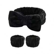 Hair Wrap Women Sweatband 1pc Flannel Bow Headband For Women, Wide Solid Color Hairband Hair Accessories Beauty & Casual Occasions For Hair Bands Autumn Accessories Fall Winter For Vacation Outfits Woman Elegant Scarf Women Bandana Soft Headwrap - Dusty Pink - View 18