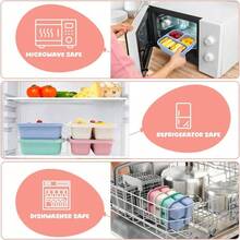 5 Paquete de Bento Caja de Almuerzo, 4 Compartimentos Contenedores de Aperitivos, Caja de Aperitivos Dividida, Contenedores de Almuerzo para Preparación de Comidas para Niños Pequeños y Adultos, Recipientes de Almacenamiento de Alimentos para la Escuela, el Trabajo y los Viajes - Multicolor-3 compartimentos - Ver 6
