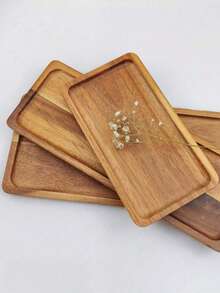 1pc Acorn Style Wooden Tray, Oval/Rectangular Wooden Platter For Beauty Display, Aromatherapy Candles, Perfumes, Jewelry, Skincare, Cosmetics, Multipurpose Tray, Desktop Organizer, Dining Table Decor For Valentine's Day & Christmas, Kitchen, Living Room, Bedroom, Bathroom Storage, Boho Travel Organizer, Dorm Room, Christmas Gift