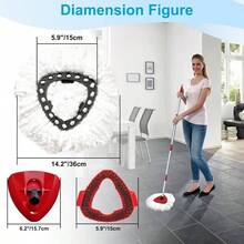 O Cedar 8 Pack Spin Mop RinseClean 2 System, Microfiber Reusable Mop Refills, 6 Mop Heads+ 1 Mop Base And 1 Scrub Brush Combo Set - trắng - Xem 4