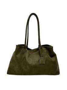 Autumn/Winter Faux Suede Tote Bag, Versatile Shoulder Bag For Commuting And Daily Use - Multicolor - View 14