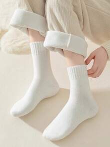 6 Pairs Unisex Winter Thick Thermal Lined Warm Socks, Heat Retaining, Soft & Thick, Suitable For Women Indoor/Sleepwear
